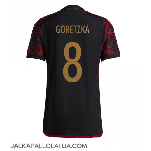 Saksa Leon Goretzka #8 Kopio Vieras Pelipaita MM-kisat 2022 Lyhyet Hihat